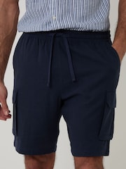 modra - Threadbare perilo; platnen Blend kargo kratke hlače (z žepi na hlačnicah) - Slika 4 iz 4