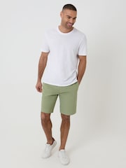 Threadbare Green Elasticated Waist Stretch Chino Shorts - Image 4 of 4