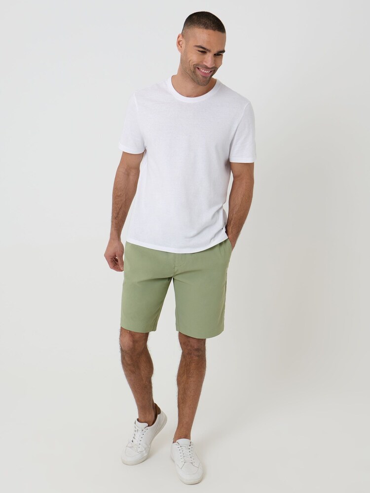 Threadbare Green Elasticated Waist Stretch Chino Shorts - Image 4 of 4 Threadbare Green Elasticated Waist Stretch Chino Shorts - Image 4 of 4