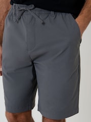 Threadbare Dark Grey Elasticated Waist Stretch Chino Shorts - Image 1 of 4