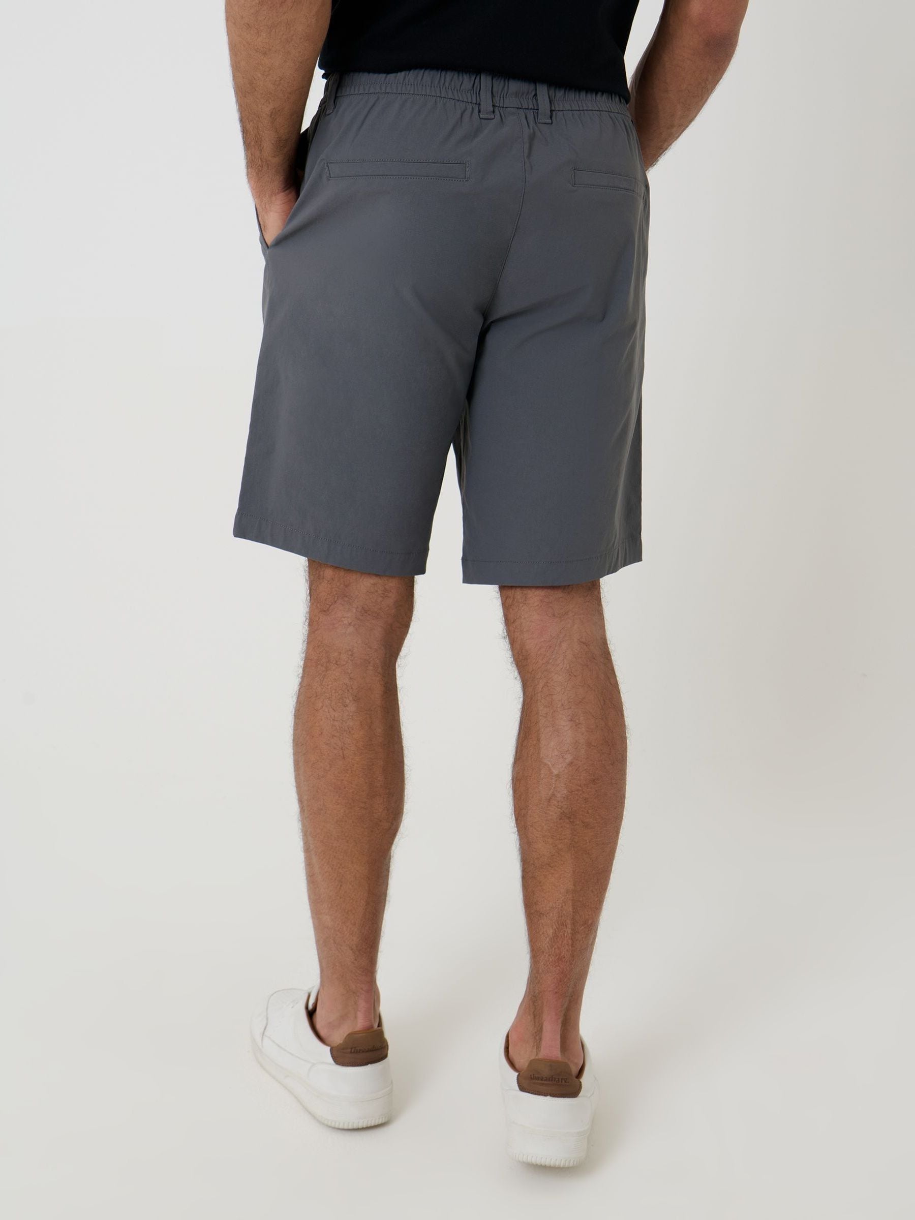 Buy Threadbare Dark Grey Elasticated Waist Stretch Chino Shorts