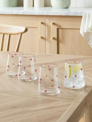 Set of 4 Pink Heart Tumbler Glasses - Image 1 of 1