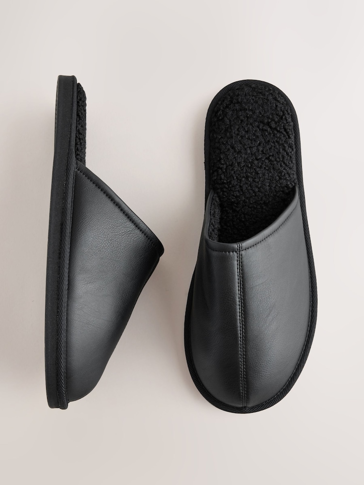 Black Mule Slippers - Image 2 of 6