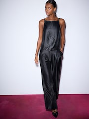 Black Super Wide Trousers - Image 1 of 5
