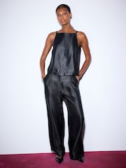 Black Super Wide Trousers - Image 2 of 5