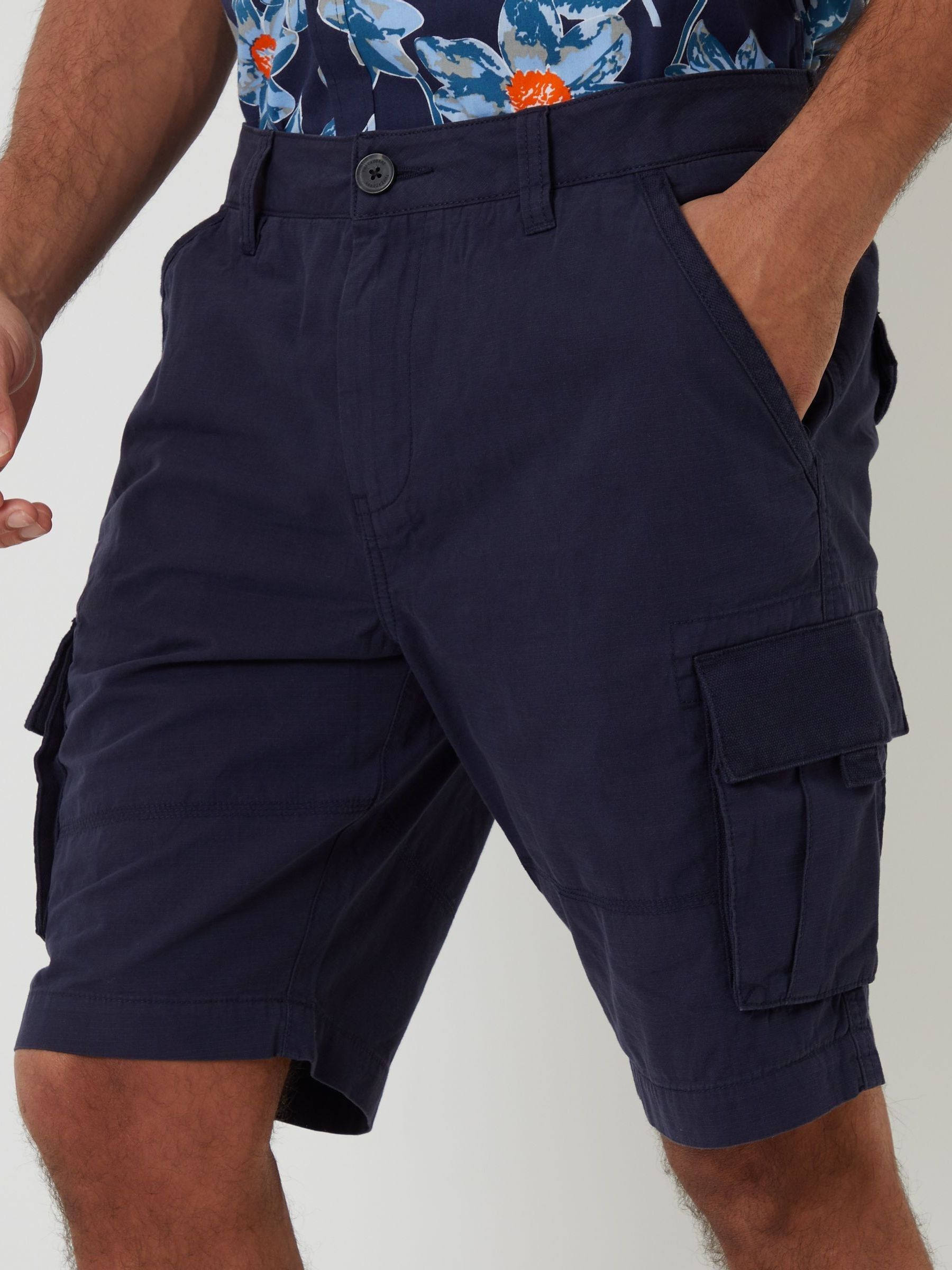 Threadbare Men's Blue Cargo Shorts - Image 1