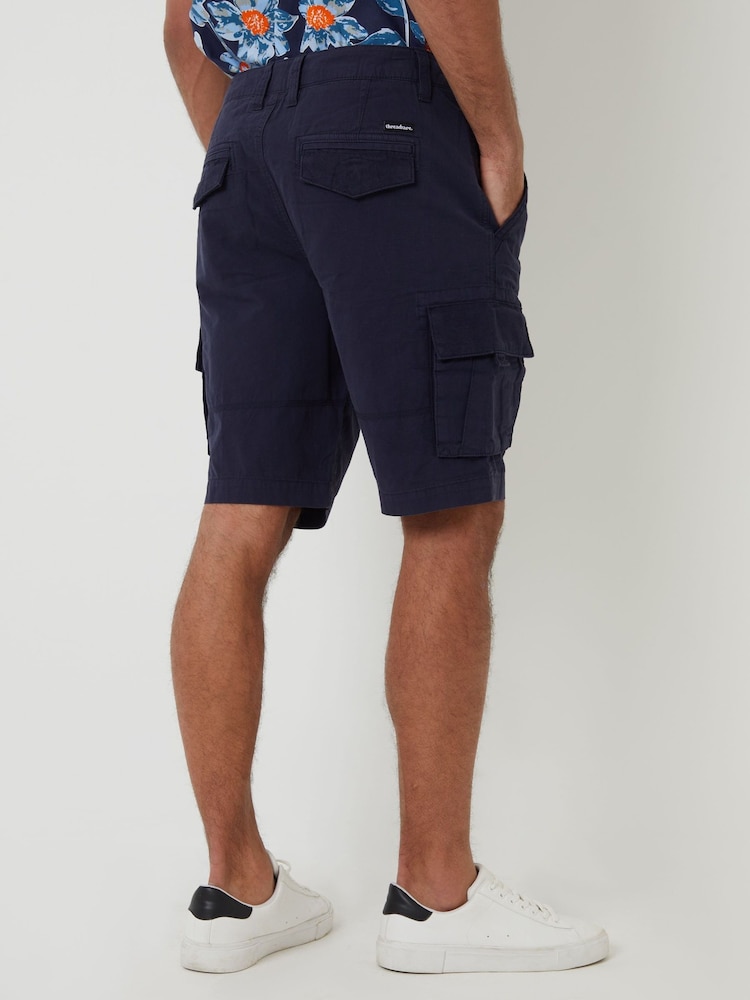 Threadbare Blue Cargo Shorts - Image 2 of 4 Threadbare Blue Cargo Shorts - Image 2 of 4