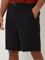 Threadbare Black Linen Blend Shorts - Image 3 of 4