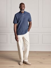 Blue N. Premium Vertical Stripe Supima Regular Fit Polo Shirt - Image 2 of 8