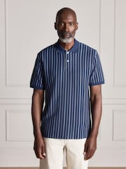 Blue N. Premium Vertical Stripe Supima Regular Fit Polo Shirt - Image 4 of 8