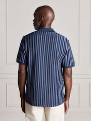 Blue N. Premium Vertical Stripe Supima Regular Fit Polo Shirt - Image 5 of 8