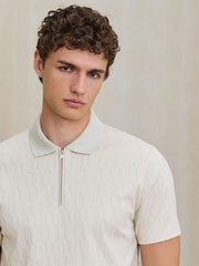 Ekru - Ağıllı Jaquard Polo Shirts - 7şəkildən 1 şəkil