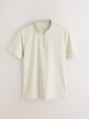 Ekru - Ağıllı Jaquard Polo Shirts - 7şəkildən 5 şəkil