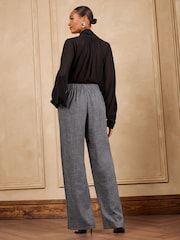 Love & Roses Grey Petite Side Stripe Check Trousers - Image 4 of 5