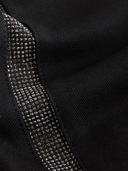 Black Sparkle Side Stripe Straight Leg Trousers - Image 7 of 8