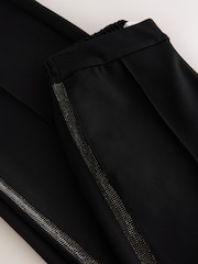 Black Sparkle Side Stripe Straight Leg Trousers - Image 8 of 8