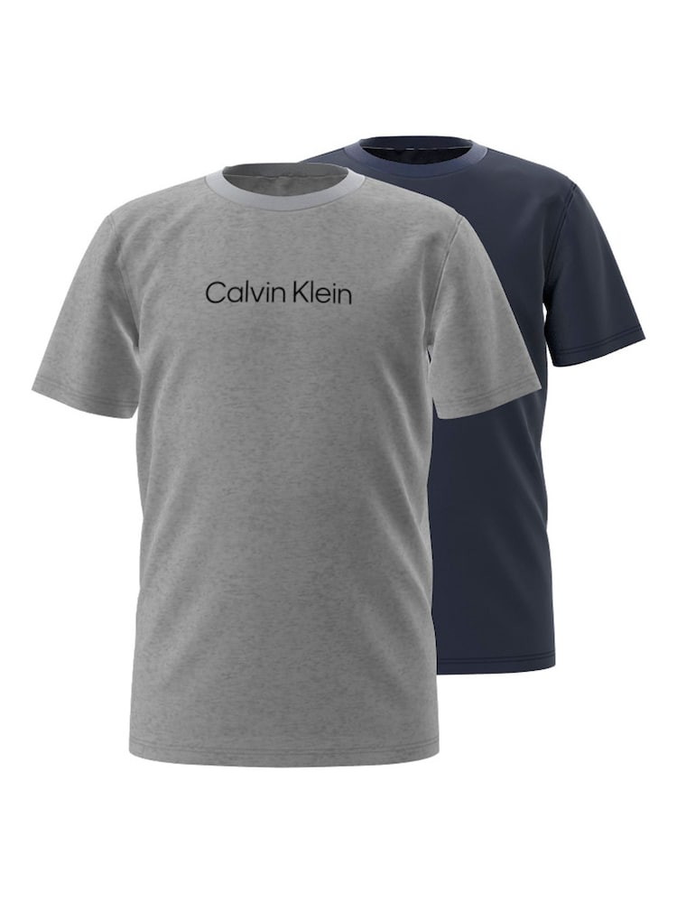 Calvin Klein Grey Cotton T-Shirts 2 Pack - Image 1 of 1 Calvin Klein Grey Cotton T-Shirts 2 Pack - Image 1 of 1