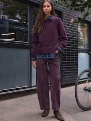 Burgundy Red N.Premium Long Sleeve Crew Neck Sweater - Image 2 of 8