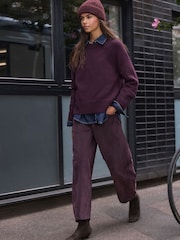 Burgundy Red N.Premium Long Sleeve Crew Neck Sweater - Image 3 of 8