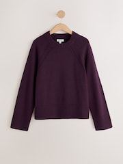 Burgundy Red N.Premium Long Sleeve Crew Neck Sweater - Image 6 of 8