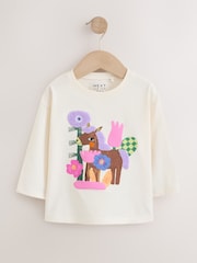 Ecru White - Long Sleeve na T-Shirt (3mths-7yrs) - Larawan 1 ng 4