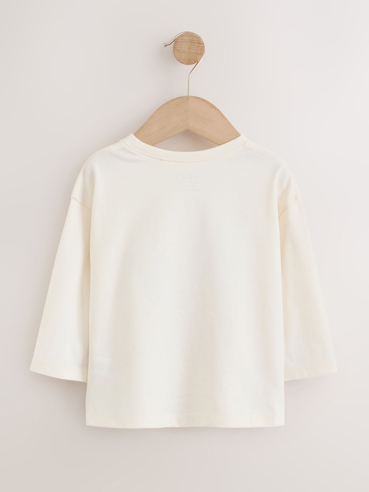 Ecru White - Long Sleeve na T-Shirt (3mths-7yrs) - Larawan 2 ng 4