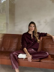 Burgundy Red N.Premium Knitted Long Sleeve Henley Jumper - Image 2 of 8