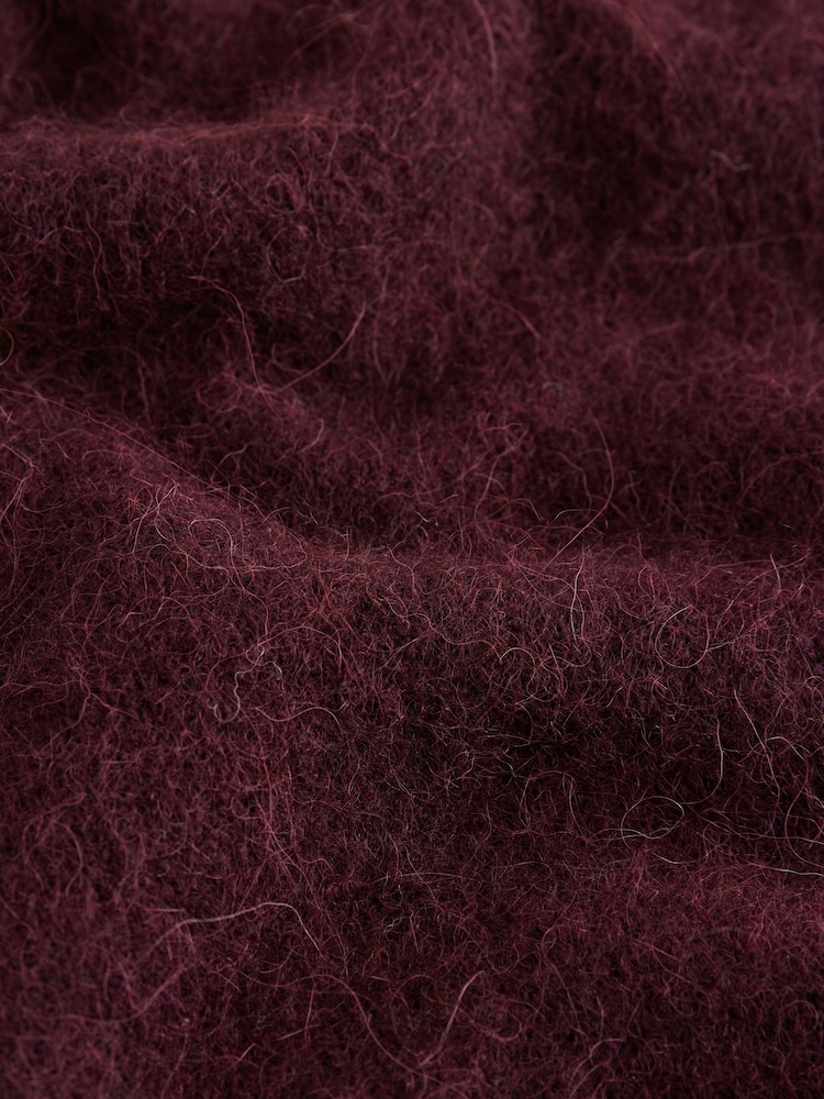 Burgundy Red N.Premium Knitted Long Sleeve Henley Jumper - Image 8 of 8 Burgundy Red N.Premium Knitted Long Sleeve Henley Jumper - Image 8 of 8