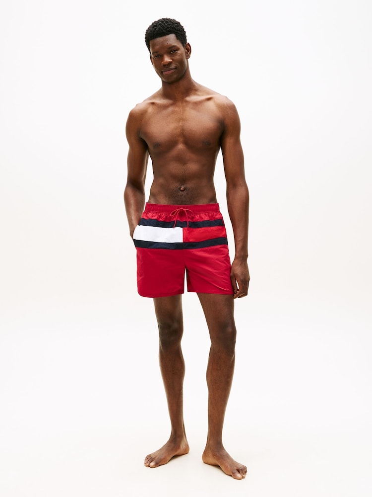 Tommy Hilfiger Red Swim Shorts - Image 2 of 5 Tommy Hilfiger Red Swim Shorts - Image 2 of 5