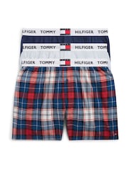Tommy Hilfiger Blue Woven Boxers 3 Pack - Image 1 of 6