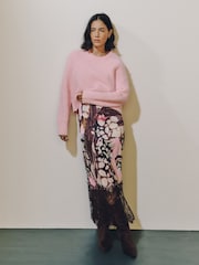 Pink/Butterfly Print 2 in 1 Jumper Lace Trim Dress - Image 3 of 9