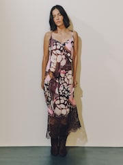 Pink/Butterfly Print 2 in 1 Jumper Lace Trim Dress - Image 4 of 9