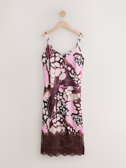Pink/Butterfly Print 2 in 1 Jumper Lace Trim Dress - Image 7 of 9