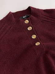 Burgundy Red Supersoft Crew Neck Long Sleeve Knit Dress - Image 8 of 8