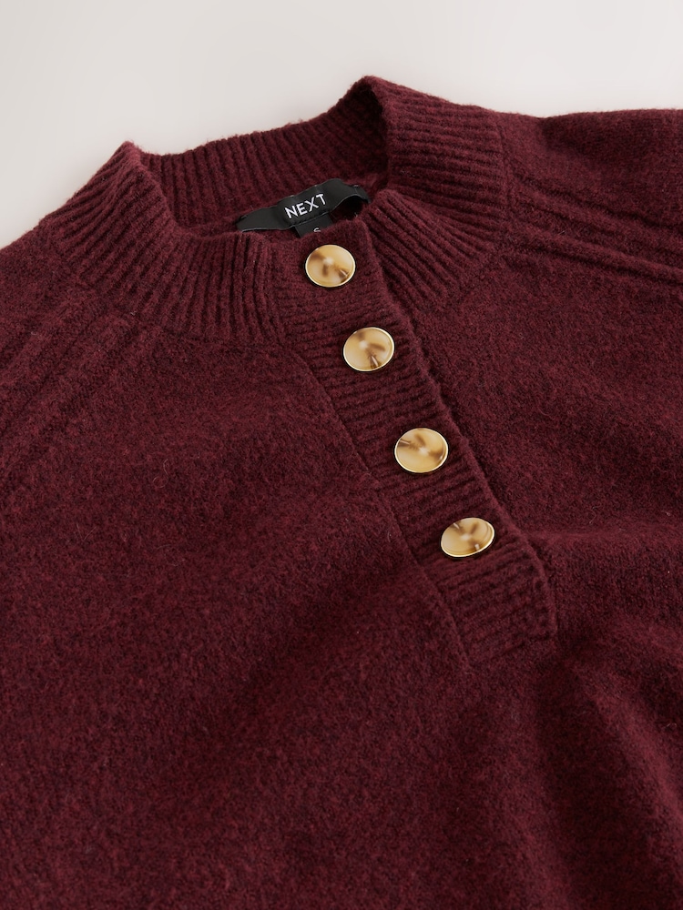 Burgundy Red Supersoft Crew Neck Long Sleeve Knit Dress - Image 8 of 8