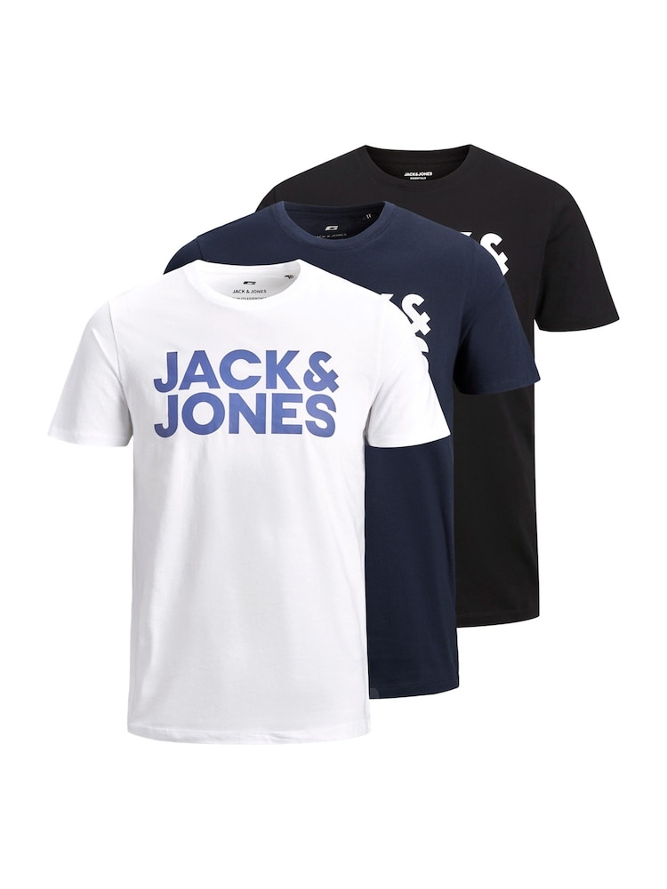 JACK & JONES Logo T-Shirts 3 Pack - תמונה 1 מתוך 7 JACK & JONES Logo T-Shirts 3 Pack - תמונה 1 מתוך 7