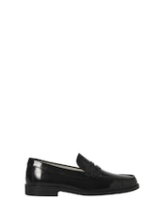 JACK & JONES Black Leather Penny Loafers - Image 1 of 7