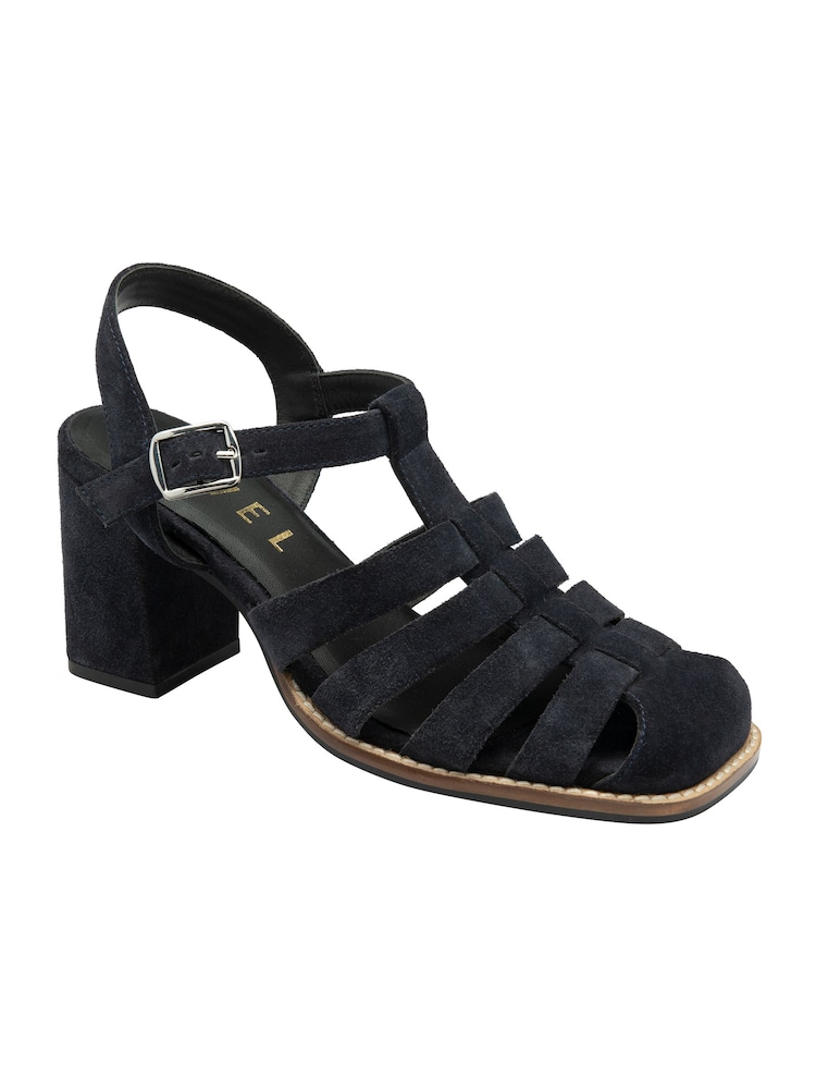 Ravel Blue Suede Block-Heel Sandals - Image 1 of 4