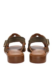 Ravel Green Leather Flat Sandals - Image 3 of 4