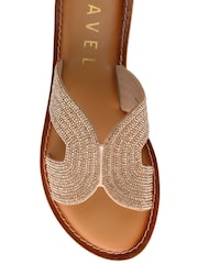 Ravel Gold Leather Mule Sandals - Image 4 of 4