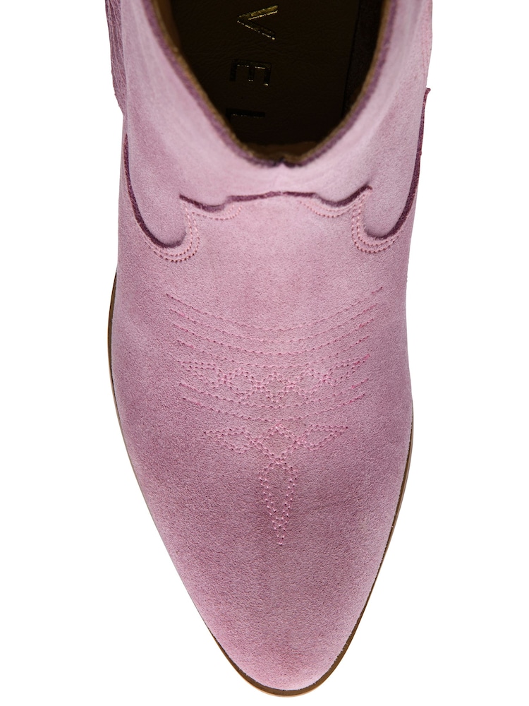 Ravel Pink Suede Heeled Ankle Boots - Image 4 of 4 Ravel Pink Suede Heeled Ankle Boots - Image 4 of 4