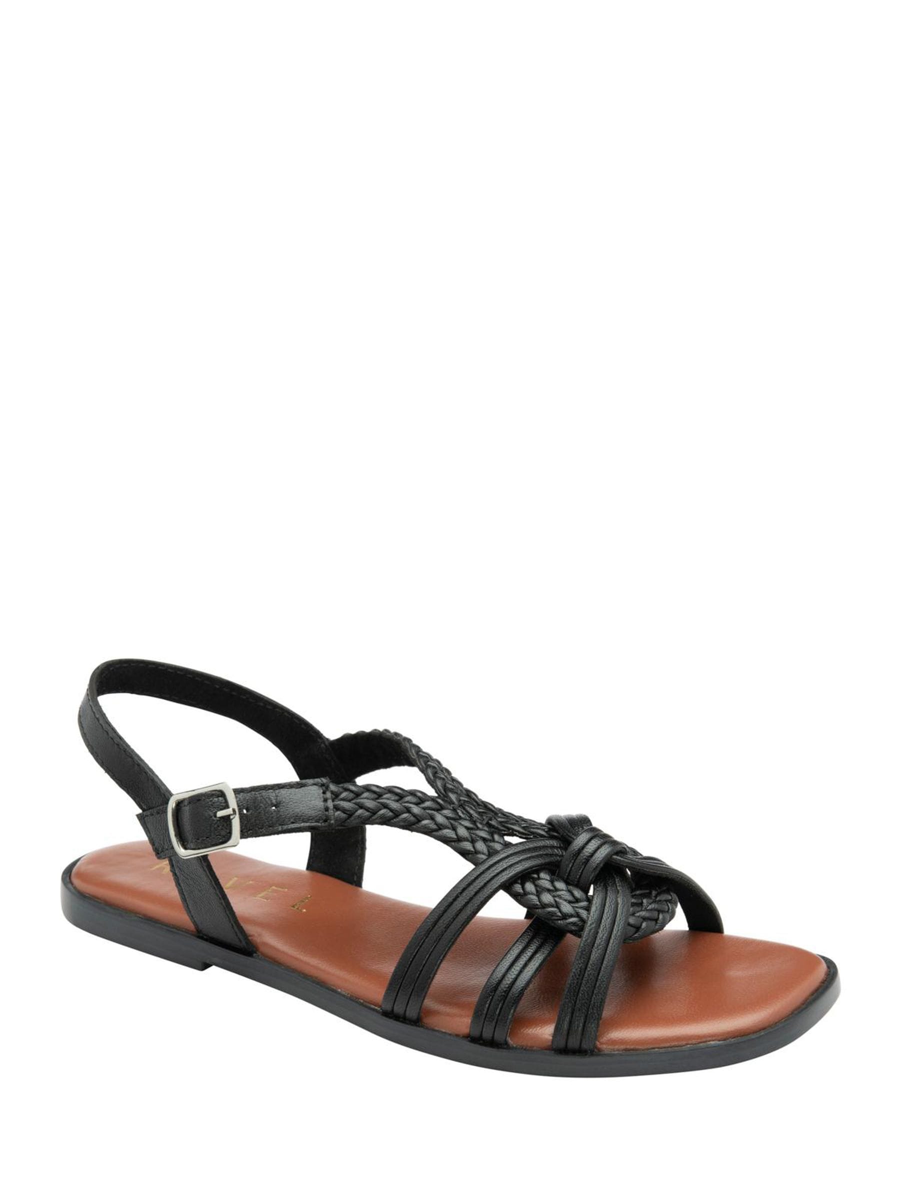 Ravel Women's Black 'Danby' Leather Flat Sandals In Size 4 - Image 3
