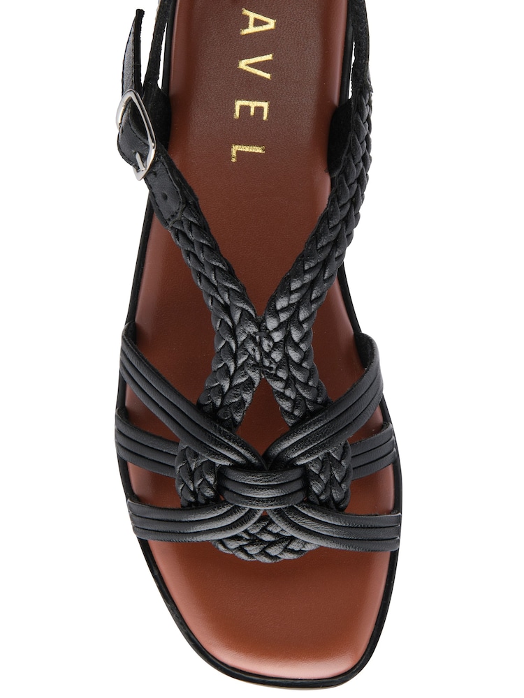 Ravel Black Leather Flat Sandals - Image 4 of 4 Ravel Black Leather Flat Sandals - Image 4 of 4