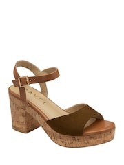 Ravel Green Block Heel Sandals - Image 1 of 4