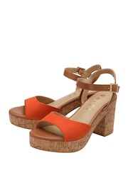 Ravel Orange Block Heel Sandals - Image 2 of 4