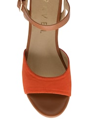 Ravel Orange Block Heel Sandals - Image 3 of 4