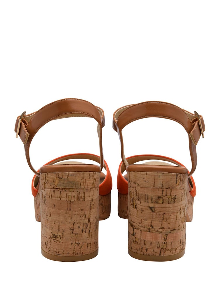 Ravel Orange Block Heel Sandals - Image 4 of 4