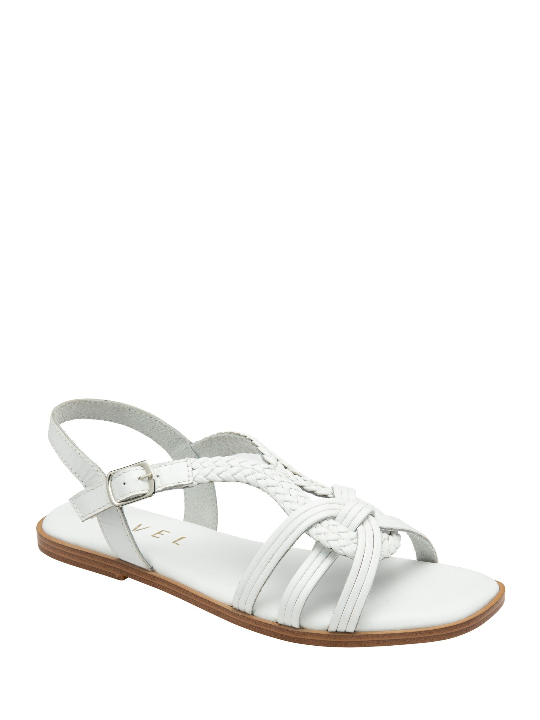 Ravel Women's White 'Danby' Leather Flat Sandals In Size 8 - Image 1