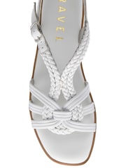 Ravel White Leather Flat Sandals - Image 4 of 4