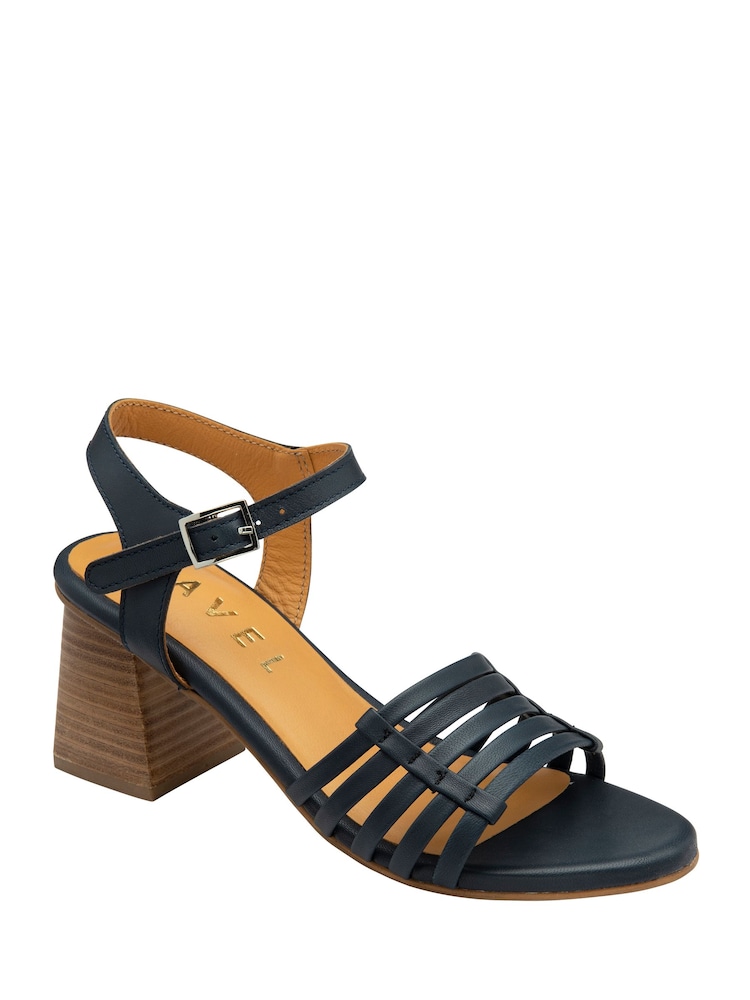 Ravel Blue Leather Ankle Strap Sandals - Image 1 of 4 Ravel Blue Leather Ankle Strap Sandals - Image 1 of 4